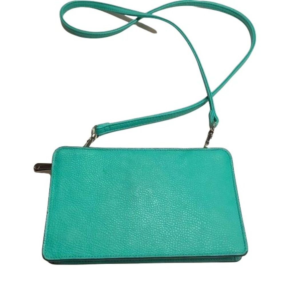 Women´s crossbody clutch wallet purse handbag unbranded green small vegan - Picture 2 of 8